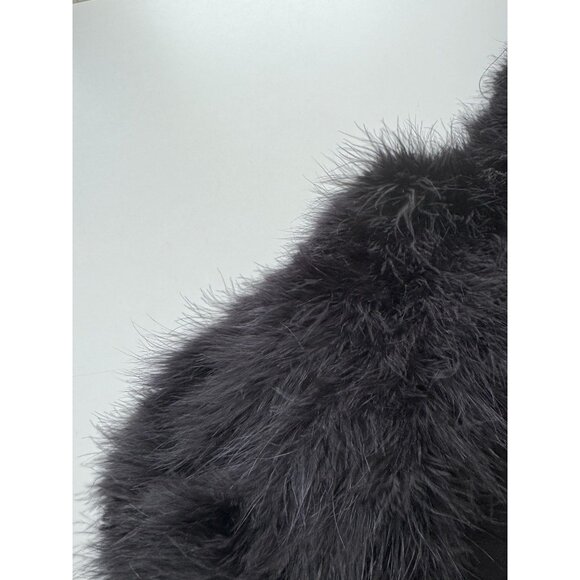 CLUB MONACO Violet Soot Black Genuine Feather Fur Vest, Size M - Picture 11 of 15